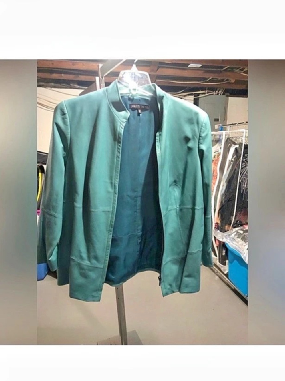 Turquoise Leather Jacket